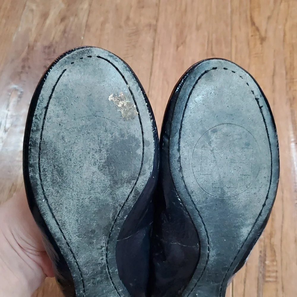 Tory Burch Caroline 2 Blue Patent Ballet Flats